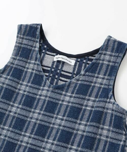 BeBe Petits Pois Vert / ベベ プチ ポワ ヴェール ミニ丈・ひざ丈ワンピース | 【店舗限定】チェックデニムジャンパースカート(95~150cm) | 詳細8