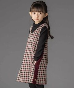 BeBe Petits Pois Vert / ベベ プチ ポワ ヴェール ミニ丈・ひざ丈ワンピース | 【店舗限定】千鳥格子サイドラインジャンパースカート(95~150cm)