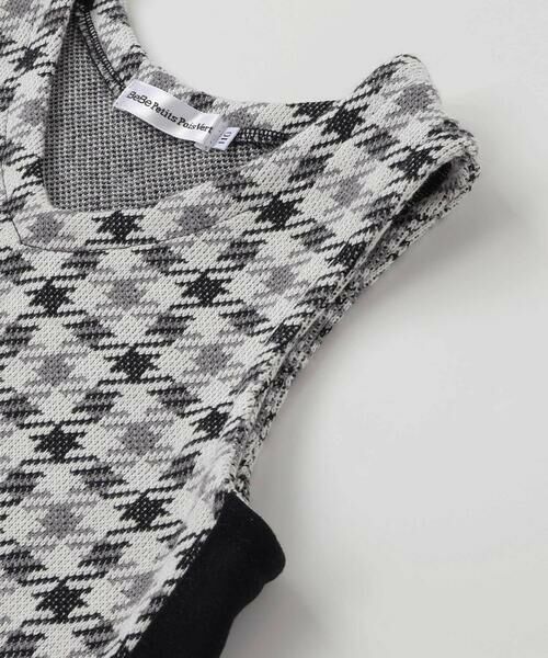 BeBe Petits Pois Vert / ベベ プチ ポワ ヴェール ミニ丈・ひざ丈ワンピース | 【店舗限定】千鳥格子サイドラインジャンパースカート(95~150cm) | 詳細4