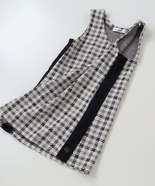 BeBe Petits Pois Vert / ベベ プチ ポワ ヴェール ミニ丈・ひざ丈ワンピース | 【店舗限定】千鳥格子サイドラインジャンパースカート(95~150cm) | 詳細8