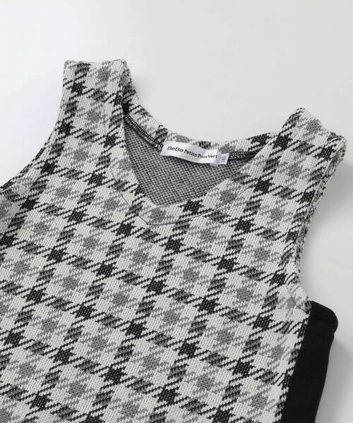 BeBe Petits Pois Vert / ベベ プチ ポワ ヴェール ミニ丈・ひざ丈ワンピース | 【店舗限定】千鳥格子サイドラインジャンパースカート(95~150cm) | 詳細3