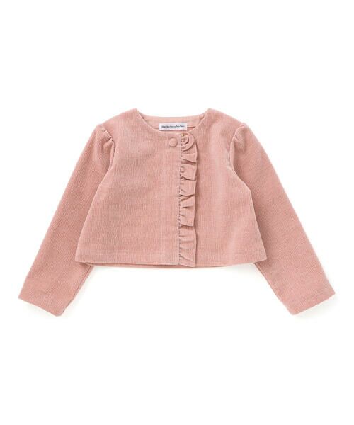 BeBe Petits Pois Vert / ベベ プチ ポワ ヴェール ノーカラージャケット | 【店舗限定】【お揃い】起毛ジャガードフリルショートジャケット(95~150cm) | 詳細5