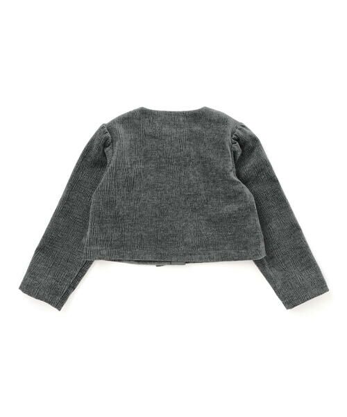 BeBe Petits Pois Vert / ベベ プチ ポワ ヴェール ノーカラージャケット | 【店舗限定】【お揃い】起毛ジャガードフリルショートジャケット(95~150cm) | 詳細8