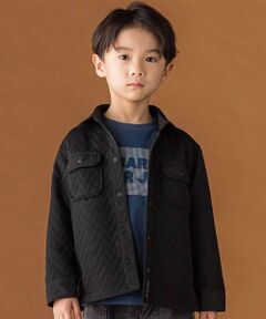 BeBe Petits Pois Vert / ベベ プチ ポワ ヴェール その他アウター | 【店舗限定】ジグザグキルトジャガードシャツジャケット(95~150cm)