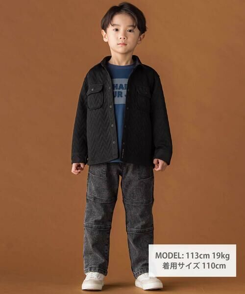 BeBe Petits Pois Vert / ベベ プチ ポワ ヴェール その他アウター | 【店舗限定】ジグザグキルトジャガードシャツジャケット(95~150cm) | 詳細1