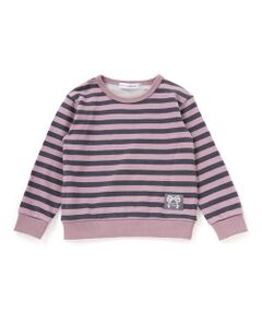 BeBe Petits Pois Vert / ベベ プチ ポワ ヴェール スウェット | 【店舗限定】ボーダー裏毛リボントレーナー(95~150cm)