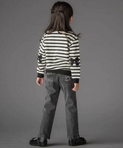 BeBe Petits Pois Vert / ベベ プチ ポワ ヴェール スウェット | 【店舗限定】ボーダー裏毛リボントレーナー(95~150cm) | 詳細2