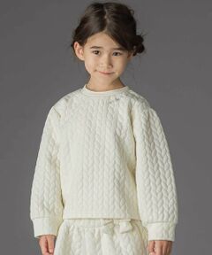 BeBe Petits Pois Vert / ベベ プチ ポワ ヴェール スウェット | 【店舗限定】【お揃い】キルトジャガードトレーナー(95~160cm)