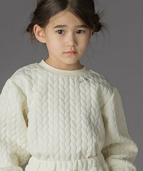 BeBe Petits Pois Vert / ベベ プチ ポワ ヴェール スウェット | 【店舗限定】【お揃い】キルトジャガードトレーナー(95~160cm) | 詳細4