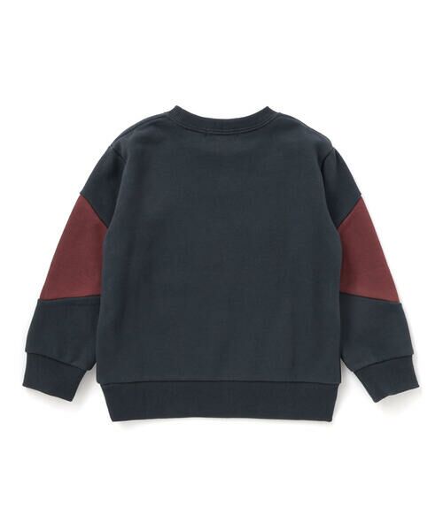 BeBe Petits Pois Vert / ベベ プチ ポワ ヴェール スウェット | 【店舗限定】裏毛配色切り替えフロッキープリントトレーナー(95~160cm) | 詳細10