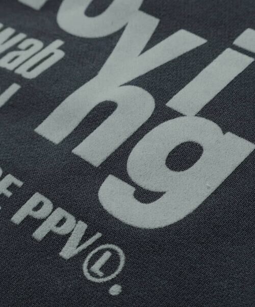 BeBe Petits Pois Vert / ベベ プチ ポワ ヴェール スウェット | 【店舗限定】裏毛配色切り替えフロッキープリントトレーナー(95~160cm) | 詳細13