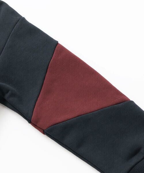 BeBe Petits Pois Vert / ベベ プチ ポワ ヴェール スウェット | 【店舗限定】裏毛配色切り替えフロッキープリントトレーナー(95~160cm) | 詳細14