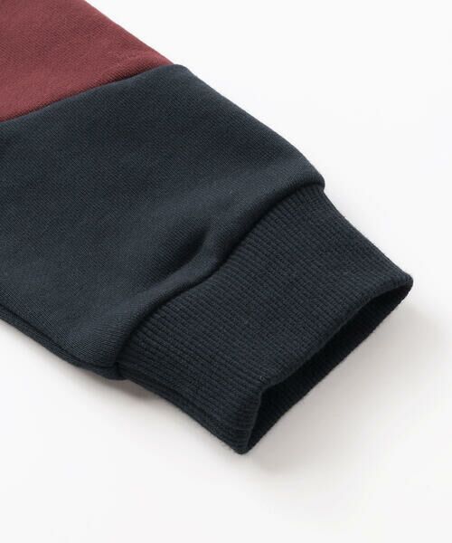 BeBe Petits Pois Vert / ベベ プチ ポワ ヴェール スウェット | 【店舗限定】裏毛配色切り替えフロッキープリントトレーナー(95~160cm) | 詳細15