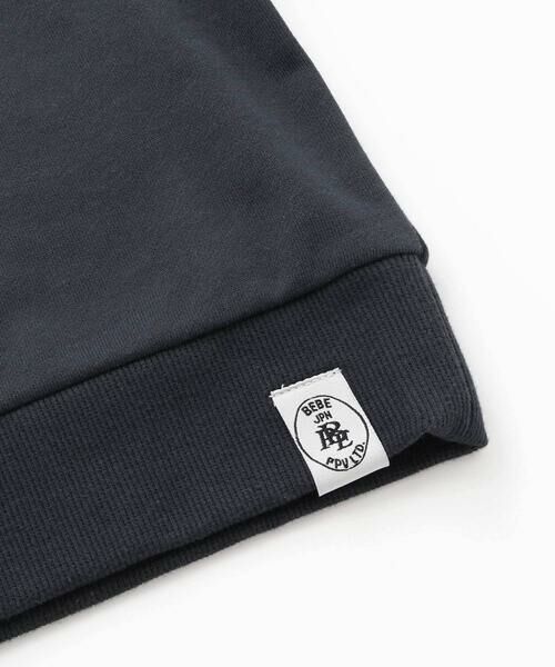 BeBe Petits Pois Vert / ベベ プチ ポワ ヴェール スウェット | 【店舗限定】裏毛配色切り替えフロッキープリントトレーナー(95~160cm) | 詳細16