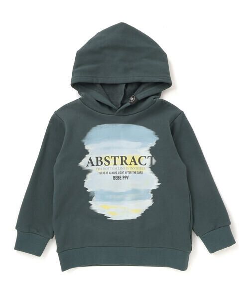 BeBe Petits Pois Vert / ベベ プチ ポワ ヴェール パーカー | 【店舗限定】グラデーションプリント裏毛フード付きトレーナー(95~160cm) | 詳細4