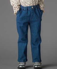 BeBe Petits Pois Vert / ベベ プチ ポワ ヴェール デニムパンツ | 【店舗限定】フリルストレッチデニムロングパンツ(95~150cm)