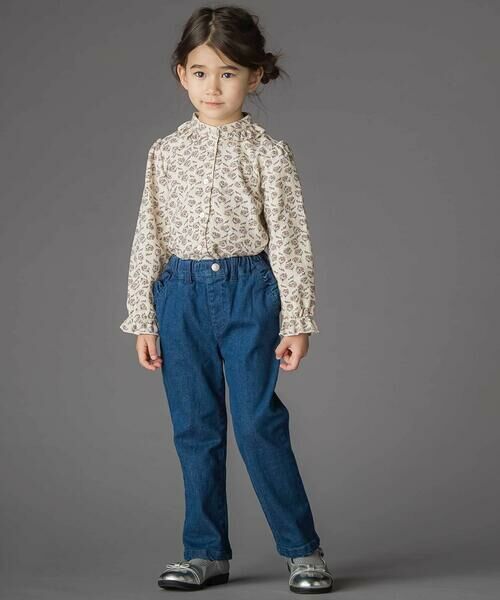 BeBe Petits Pois Vert / ベベ プチ ポワ ヴェール デニムパンツ | 【店舗限定】フリルストレッチデニムロングパンツ(95~150cm) | 詳細14