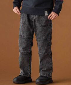 BeBe Petits Pois Vert / ベベ プチ ポワ ヴェール デニムパンツ | 【店舗限定】切り替えストレッチデニムロングパンツ(95~160cm)