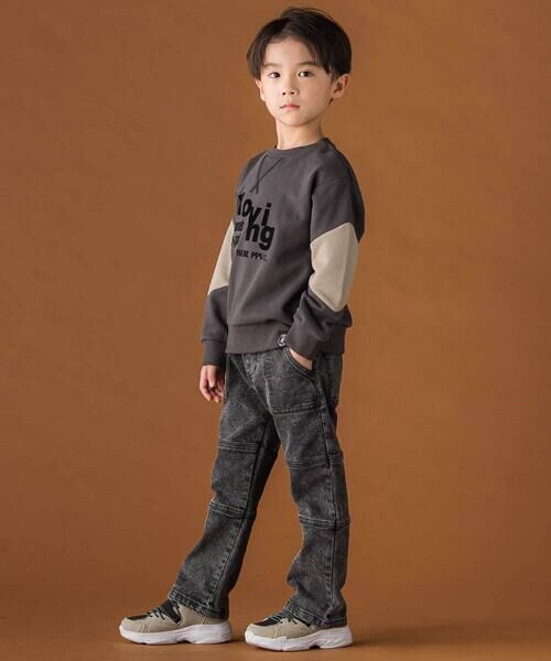 BeBe Petits Pois Vert / ベベ プチ ポワ ヴェール デニムパンツ | 【店舗限定】切り替えストレッチデニムロングパンツ(95~160cm) | 詳細4