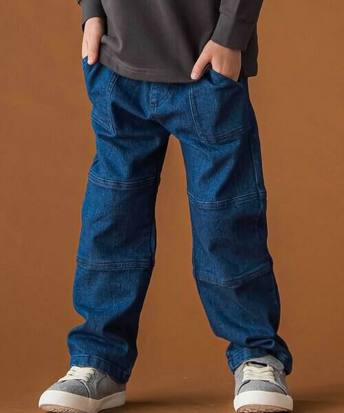 BeBe Petits Pois Vert/ベベ プチ ポワ ヴェール 【店舗限定】切り替えストレッチデニムロングパンツ(95~160cm) ネイビー 100cm BeBe Petits Pois Vert/ベベ プチ ポワ ヴェール 【店舗限定】切り替えストレッチデニムロングパンツ(95~160cm) ネイビー 100cm
