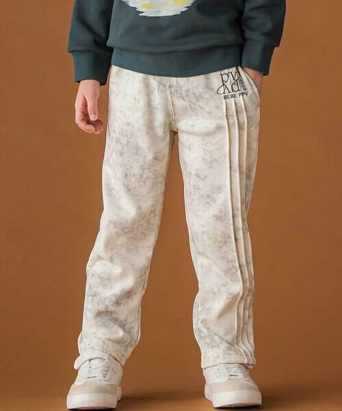 BeBe Petits Pois Vert/ベベ プチ ポワ ヴェール 【店舗限定】タイダイ柄裏毛ロングパンツ(95~150cm) オフホワイト系 110cm