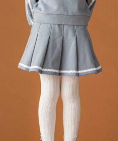 BeBe Petits Pois Vert / ベベ プチ ポワ ヴェール ミニ・ひざ丈スカート | 【店舗限定】【お揃い】レーステープポイントタックスカート(100~150cm)