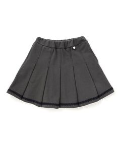 BeBe Petits Pois Vert / ベベ プチ ポワ ヴェール ミニ・ひざ丈スカート | 【店舗限定】【お揃い】レーステープポイントタックスカート(100~150cm)