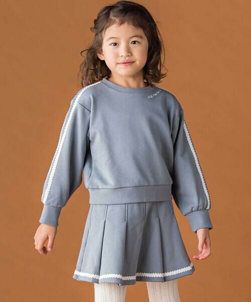 BeBe Petits Pois Vert / ベベ プチ ポワ ヴェール ミニ・ひざ丈スカート | 【店舗限定】【お揃い】レーステープポイントタックスカート(100~150cm) | 詳細3