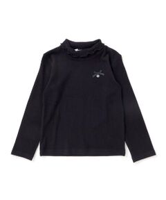 BeBe Petits Pois Vert / ベベ プチ ポワ ヴェール Tシャツ | 【店舗限定】起毛リブハイネック折り返しトップス(95~160cm)