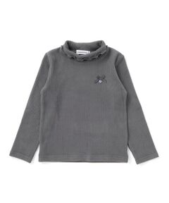 BeBe Petits Pois Vert / ベベ プチ ポワ ヴェール Tシャツ | 【店舗限定】起毛リブハイネック折り返しトップス(95~160cm)