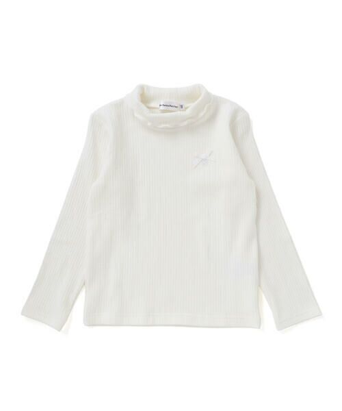 BeBe Petits Pois Vert / ベベ プチ ポワ ヴェール Tシャツ | 【店舗限定】起毛リブハイネック折り返しトップス(95~160cm) | 詳細2