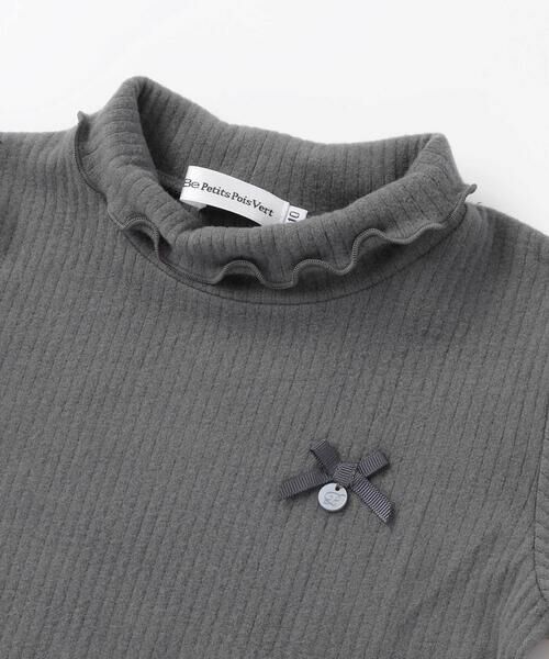 BeBe Petits Pois Vert / ベベ プチ ポワ ヴェール Tシャツ | 【店舗限定】起毛リブハイネック折り返しトップス(95~160cm) | 詳細18