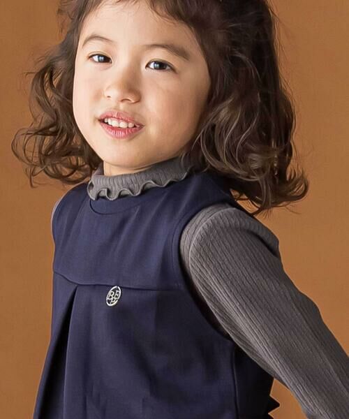 BeBe Petits Pois Vert / ベベ プチ ポワ ヴェール Tシャツ | 【店舗限定】起毛リブハイネック折り返しトップス(95~160cm) | 詳細15