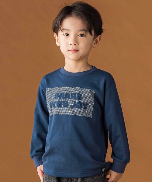 BeBe Petits Pois Vert/ベベ プチ ポワ ヴェール 【店舗限定】天竺ポツポツプリント長袖Tシャツ(95~150cm) ブルー 150cm BeBe Petits Pois Vert/ベベ プチ ポワ ヴェール 【店舗限定】天竺ポツポツプリント長袖Tシャツ(95~150cm) ブルー 150cm
