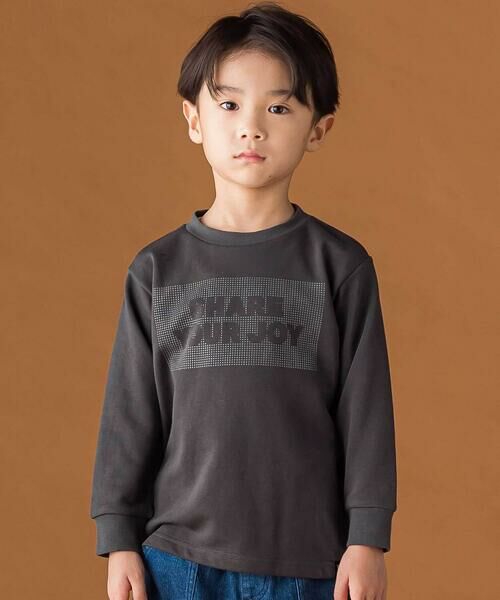 BeBe Petits Pois Vert/ベベ プチ ポワ ヴェール 【店舗限定】天竺ポツポツプリント長袖Tシャツ(95~150cm) ブラック系 130cm BeBe Petits Pois Vert/ベベ プチ ポワ ヴェール 【店舗限定】天竺ポツポツプリント長袖Tシャツ(95~150cm) ブラック系 130cm