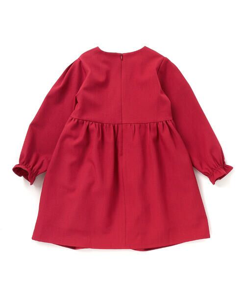 BeBe Petits Pois Vert / ベベ プチ ポワ ヴェール ミニ丈・ひざ丈ワンピース | 立体花モチーフ斜めタックワンピース(95~150cm) | 詳細9