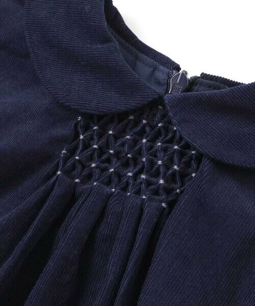 BeBe Petits Pois Vert / ベベ プチ ポワ ヴェール ミニ丈・ひざ丈ワンピース | 胸元シャーリングコール天ワンピース(95~150cm) | 詳細3