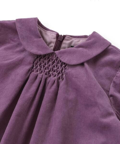 BeBe Petits Pois Vert / ベベ プチ ポワ ヴェール ミニ丈・ひざ丈ワンピース | 胸元シャーリングコール天ワンピース(95~150cm) | 詳細10