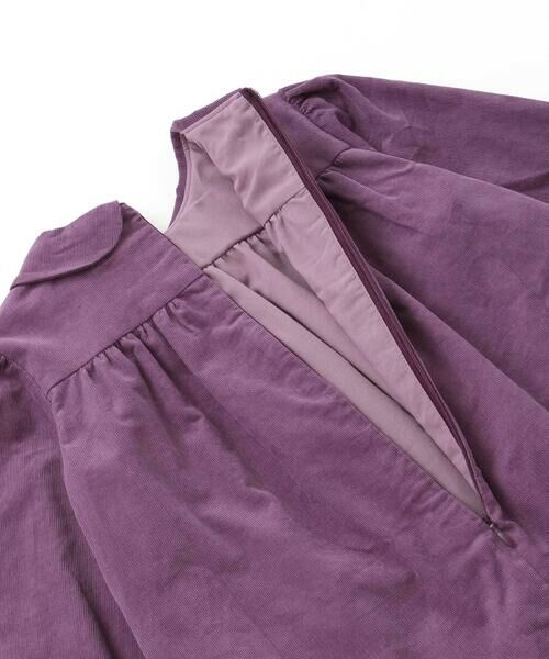 BeBe Petits Pois Vert / ベベ プチ ポワ ヴェール ミニ丈・ひざ丈ワンピース | 胸元シャーリングコール天ワンピース(95~150cm) | 詳細13