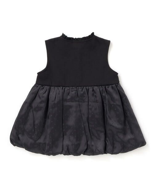 BeBe Petits Pois Vert / ベベ プチ ポワ ヴェール ベビー・キッズウエア | ドット切り替えバルーンジレ+ポンチパンツセットアップ(95~150cm) | 詳細6