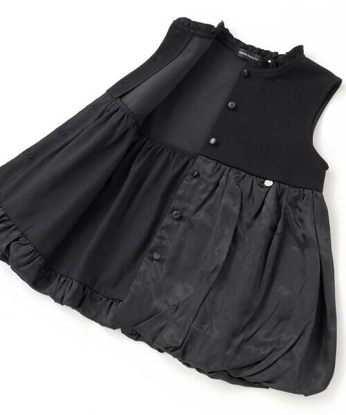 BeBe Petits Pois Vert / ベベ プチ ポワ ヴェール ベビー・キッズウエア | ドット切り替えバルーンジレ+ポンチパンツセットアップ(95~150cm) | 詳細11