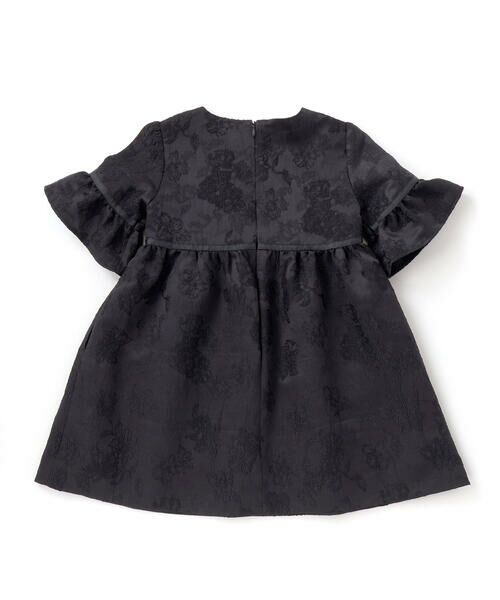 BeBe Petits Pois Vert / ベベ プチ ポワ ヴェール ミニ丈・ひざ丈ワンピース | 【お揃い】花刺しゅうジャガードワンピース+リブタートル2点セット(95~150cm) | 詳細2