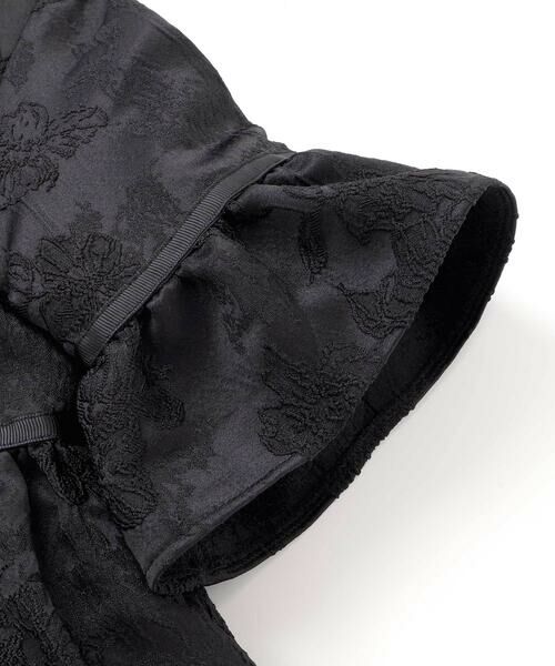 BeBe Petits Pois Vert / ベベ プチ ポワ ヴェール ミニ丈・ひざ丈ワンピース | 【お揃い】花刺しゅうジャガードワンピース+リブタートル2点セット(95~150cm) | 詳細6