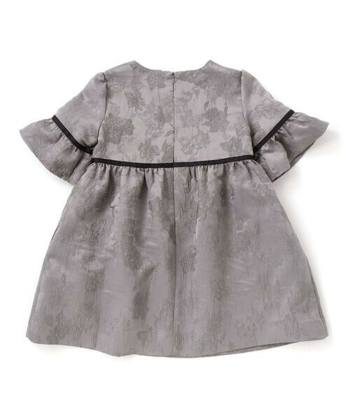 BeBe Petits Pois Vert / ベベ プチ ポワ ヴェール ミニ丈・ひざ丈ワンピース | 【お揃い】花刺しゅうジャガードワンピース+リブタートル2点セット(95~150cm) | 詳細21