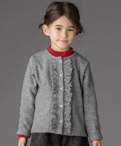 BeBe Petits Pois Vert / ベベ プチ ポワ ヴェール カーディガン・ボレロ | ラメニットフリルカーディガン(95~160cm)