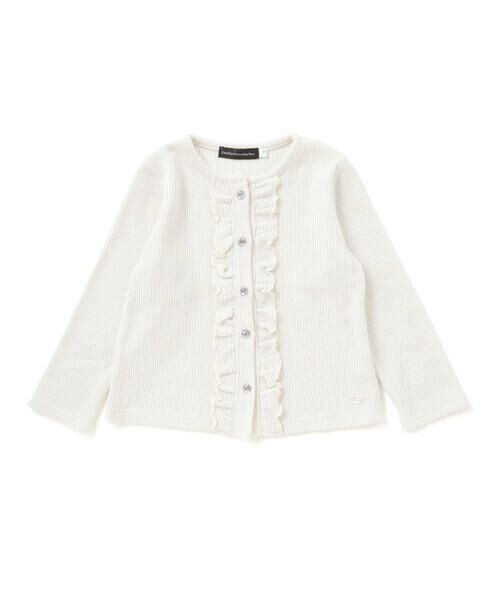 BeBe Petits Pois Vert / ベベ プチ ポワ ヴェール カーディガン・ボレロ | ラメニットフリルカーディガン(95~160cm) | 詳細4