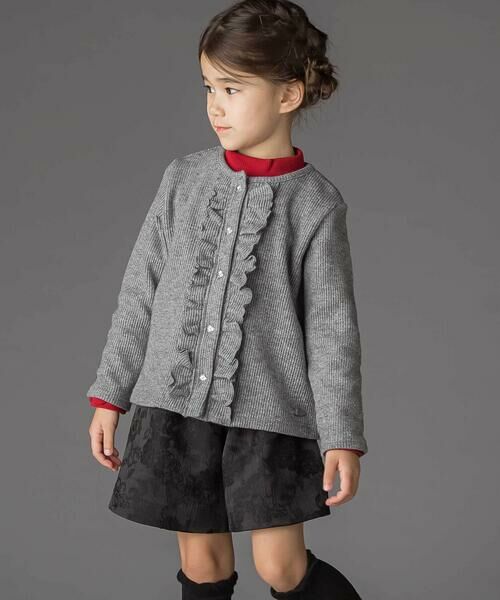 BeBe Petits Pois Vert / ベベ プチ ポワ ヴェール カーディガン・ボレロ | ラメニットフリルカーディガン(95~160cm) | 詳細10