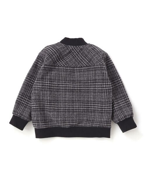 BeBe Petits Pois Vert / ベベ プチ ポワ ヴェール ノーカラージャケット | チェック起毛ジップブルゾン(95~150cm) | 詳細5