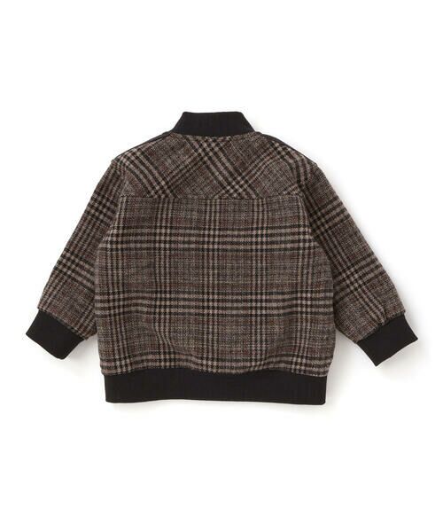 BeBe Petits Pois Vert / ベベ プチ ポワ ヴェール ノーカラージャケット | チェック起毛ジップブルゾン(95~150cm) | 詳細10