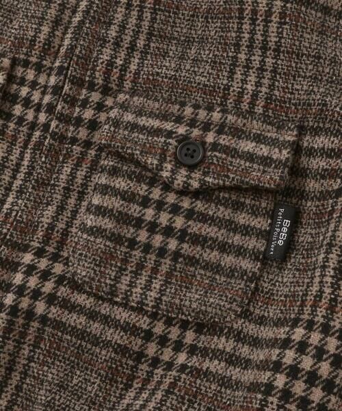 BeBe Petits Pois Vert / ベベ プチ ポワ ヴェール ノーカラージャケット | チェック起毛ジップブルゾン(95~150cm) | 詳細13